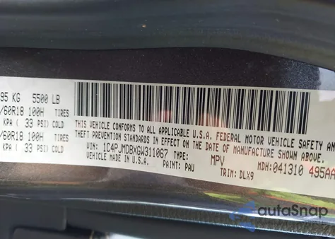 2016 Jeep Cherokee Limited from USA, damaged, VIN 1C4PJMDBXGW311067